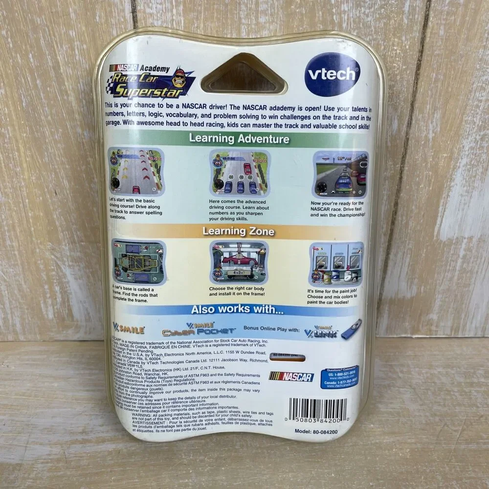 VTech V. Smile Motion NASCAR Academy Race Car Superstar w/ Alt. Box Design Seal